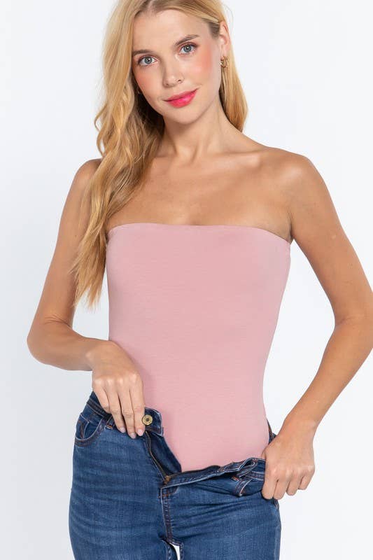 Active Basic | Active USA - Wholesale Bodysuit - Women's - Tube Cotton Spandex Jersey Bodysuit4