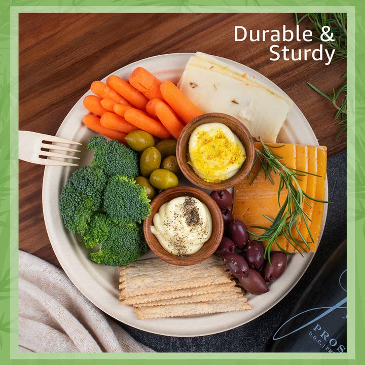 Ibambo - Wholesale Disposable plate - Ibambo Bamboo Disposable Paper Plates - 9 Inch - 125 Pack2