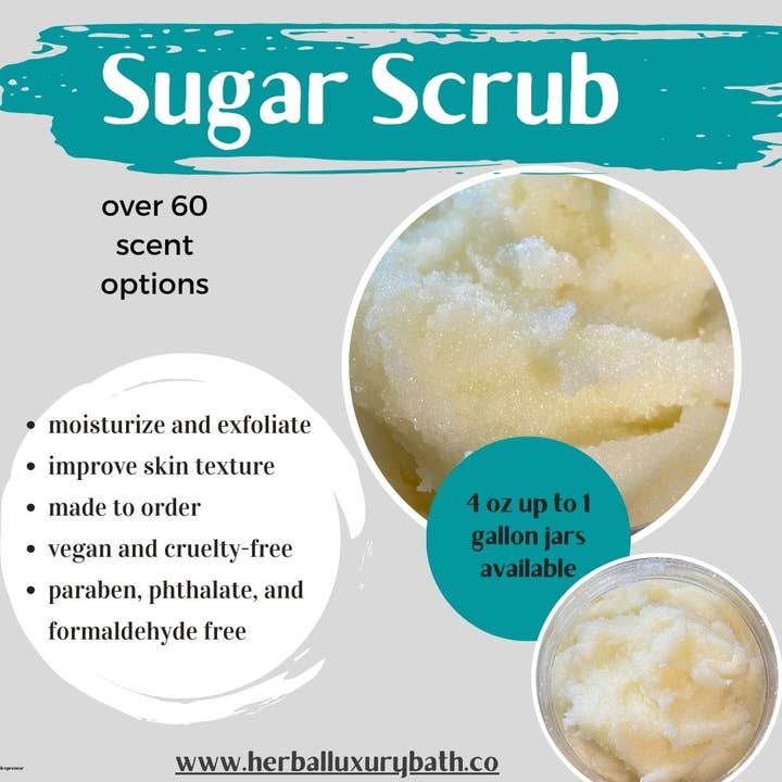 1 Gallon Sugar or Salt Scrub - Package, label, and resell for wholesale by Herbal Love Creations- Luxury Bath and Body