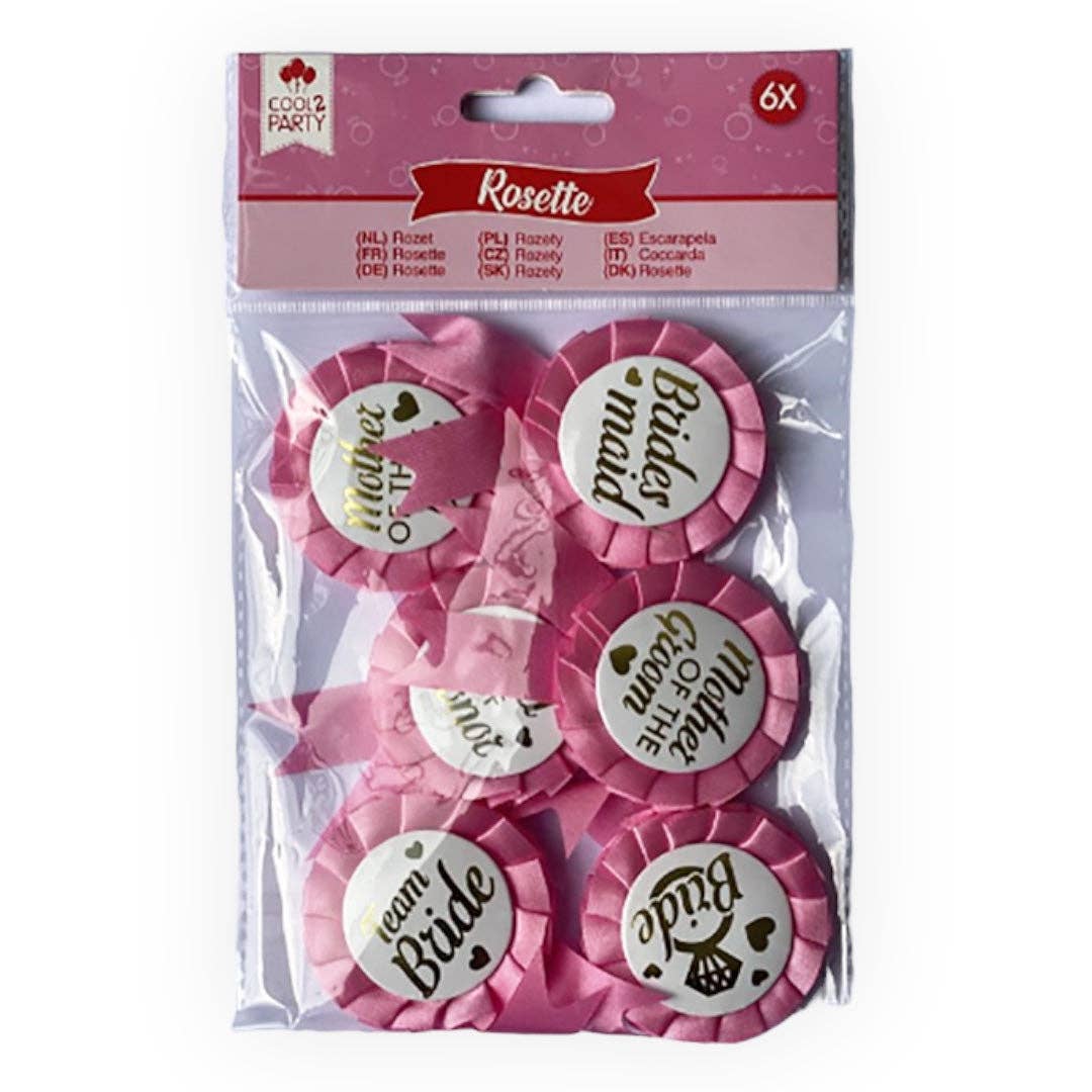 Kinky Pleasure - Wholesale Party Favor - Kinky Pleasure - G006 - Bachelorette Party 6 Buttons - Pink - 1 Piece0