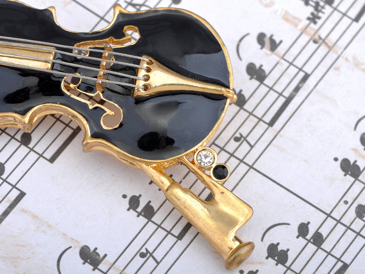 AK Brand - Wholesale Brooch - Violin Brooch Pin Enamel Bow Cello Fiddle Music Instrument1