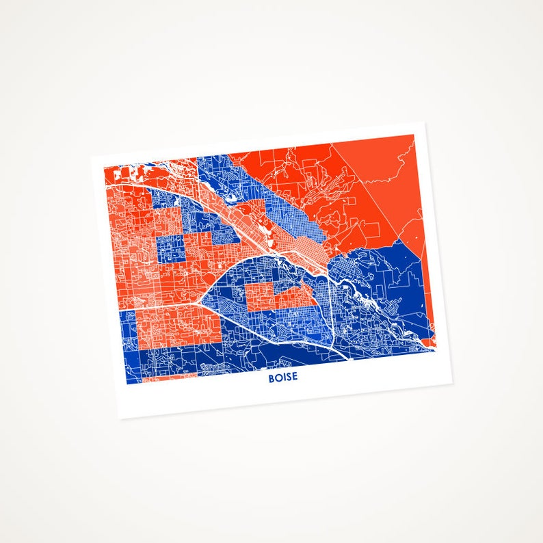 Juanita's Adventures - Wholesale Art Print - Juanitas Boise Map Print0