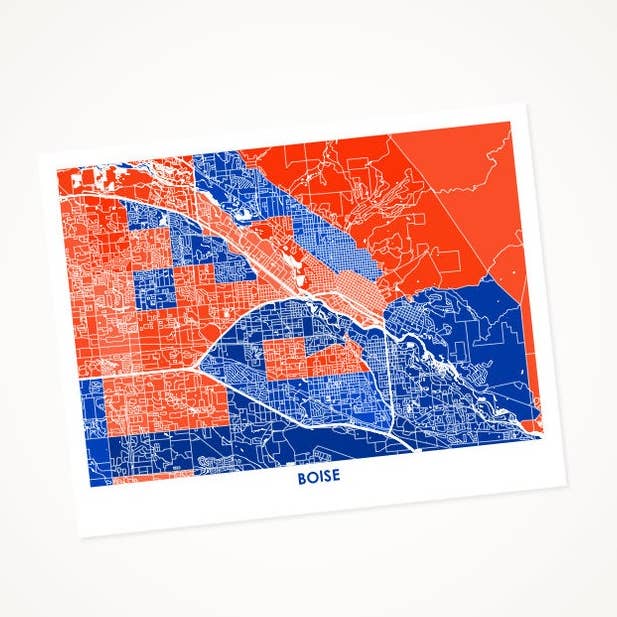 Juanita's Adventures - Wholesale Art Print - Juanitas Boise Map Print0