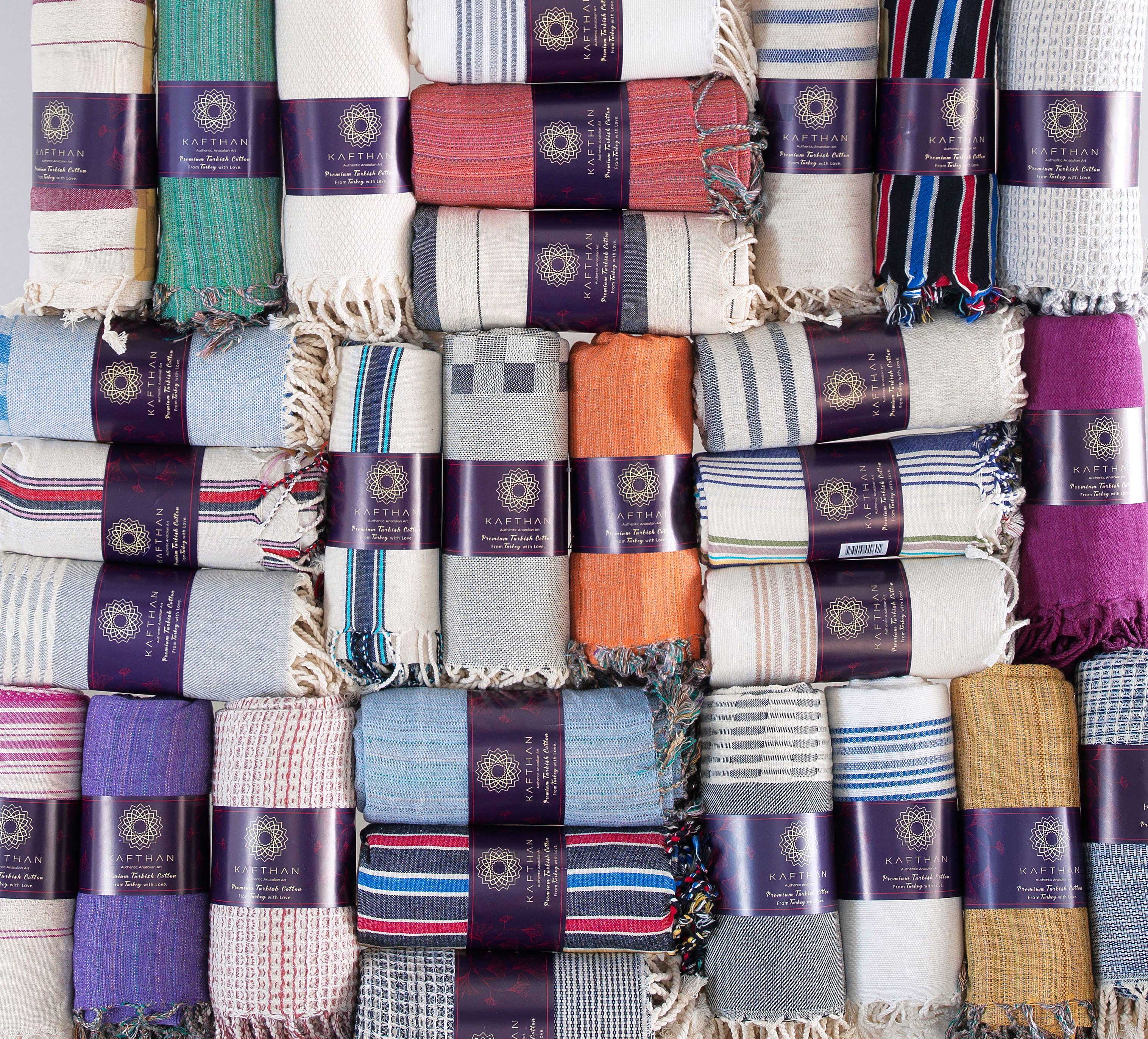 KAFTHAN - Wholesale Beach Towel - Assorted Cotton Beach Towels | Christmas Gift | Case of 10