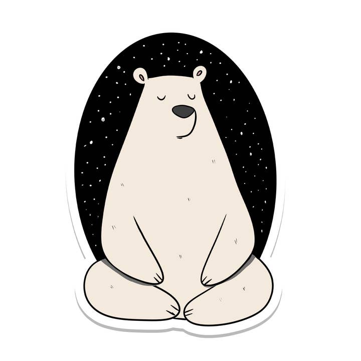 Yoga Bear | Conscient | Autocollant Imperméable | 3" pour la vente par Rebel and Siren Stickers