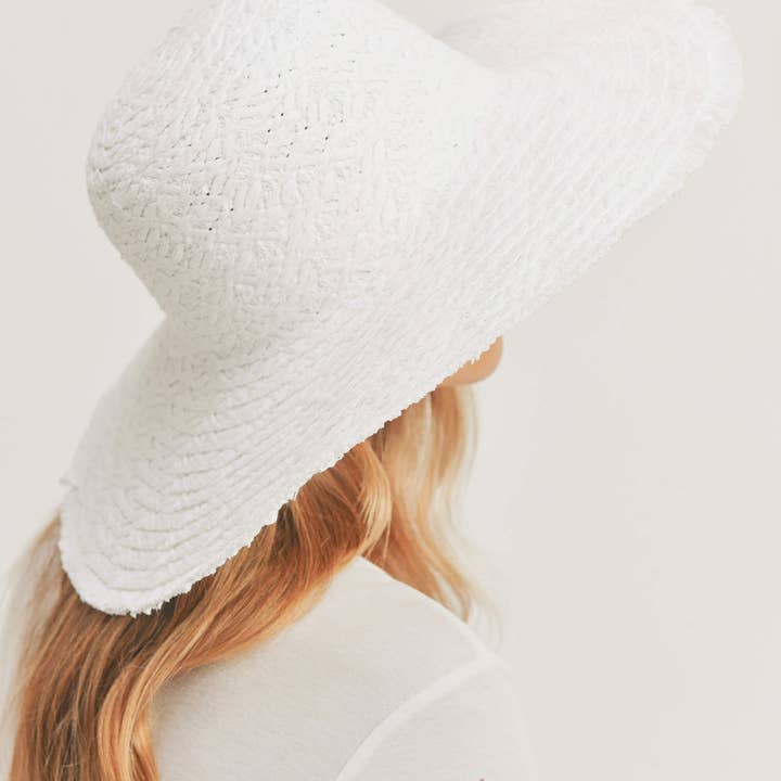 MiMi Wholesale - Wholesale Straw Hat - Women's - MH0095 Floppy Straw Sun Hat with Frayed Edges9