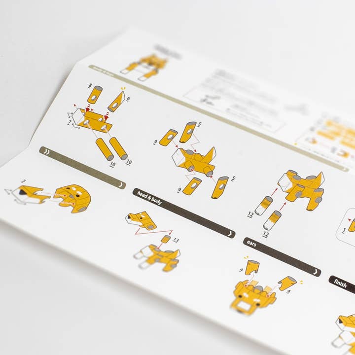 Magnote - Wholesale DIY Craft Kit - PIPEROID animals Dogs Shiba Inu - paper craft kit from Japan