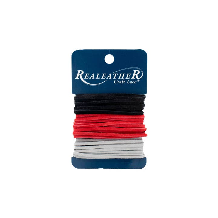 Realeather - Wholesale Craft Supplies - Sof-Suede Lace Combo Card, 3 Colors x 8ft.5