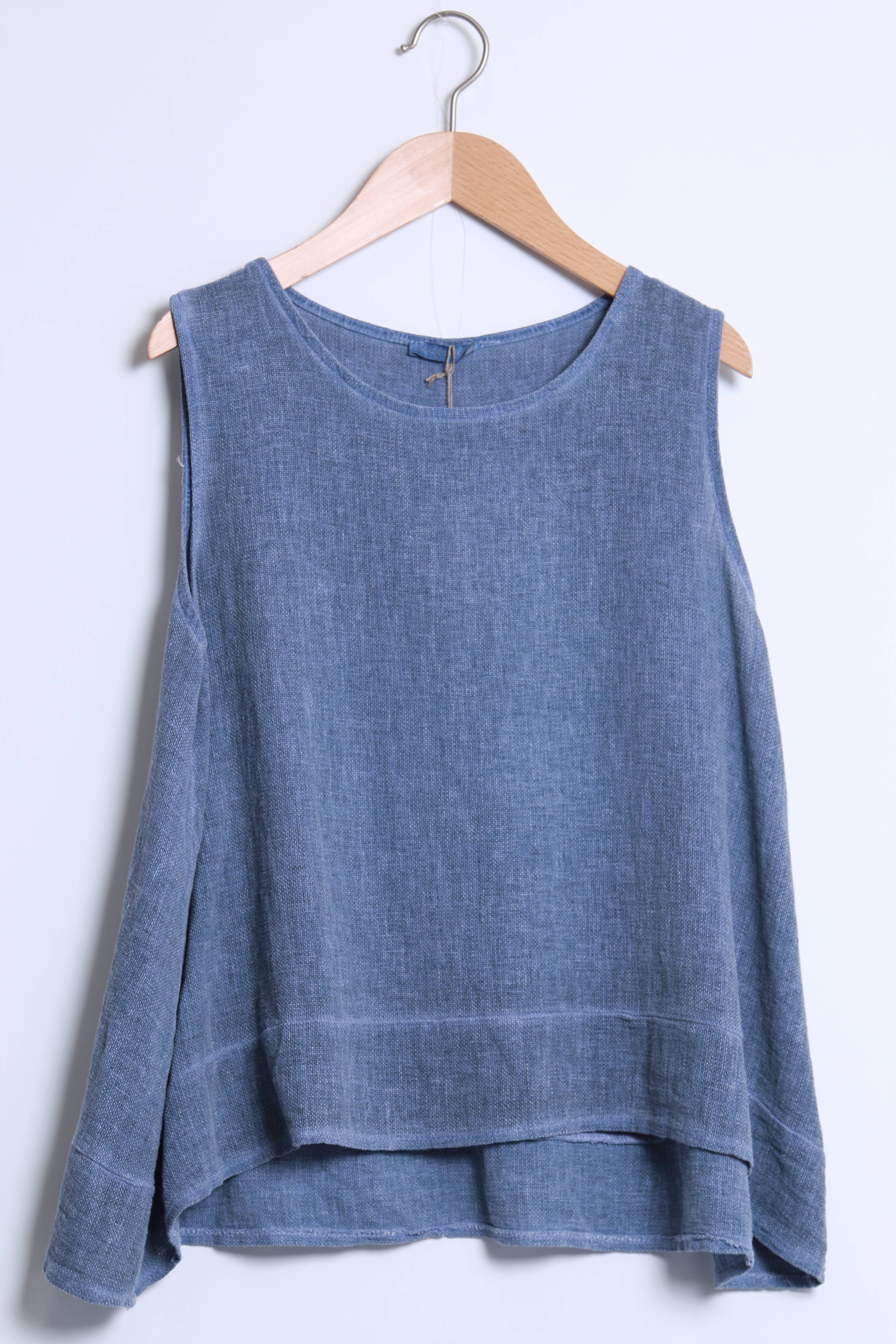 Shyloh - Vendita all'ingrosso Camicetta - Donna - Top ampio senza maniche in lino cotone 1581820