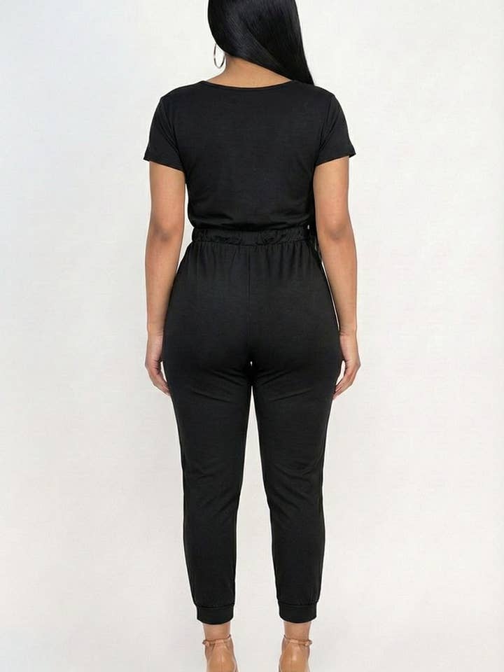 CAPELLA APPAREL - Wholesale Jumpsuit - Women's - Two-way Shoulder Drawstring Jumpsuit2