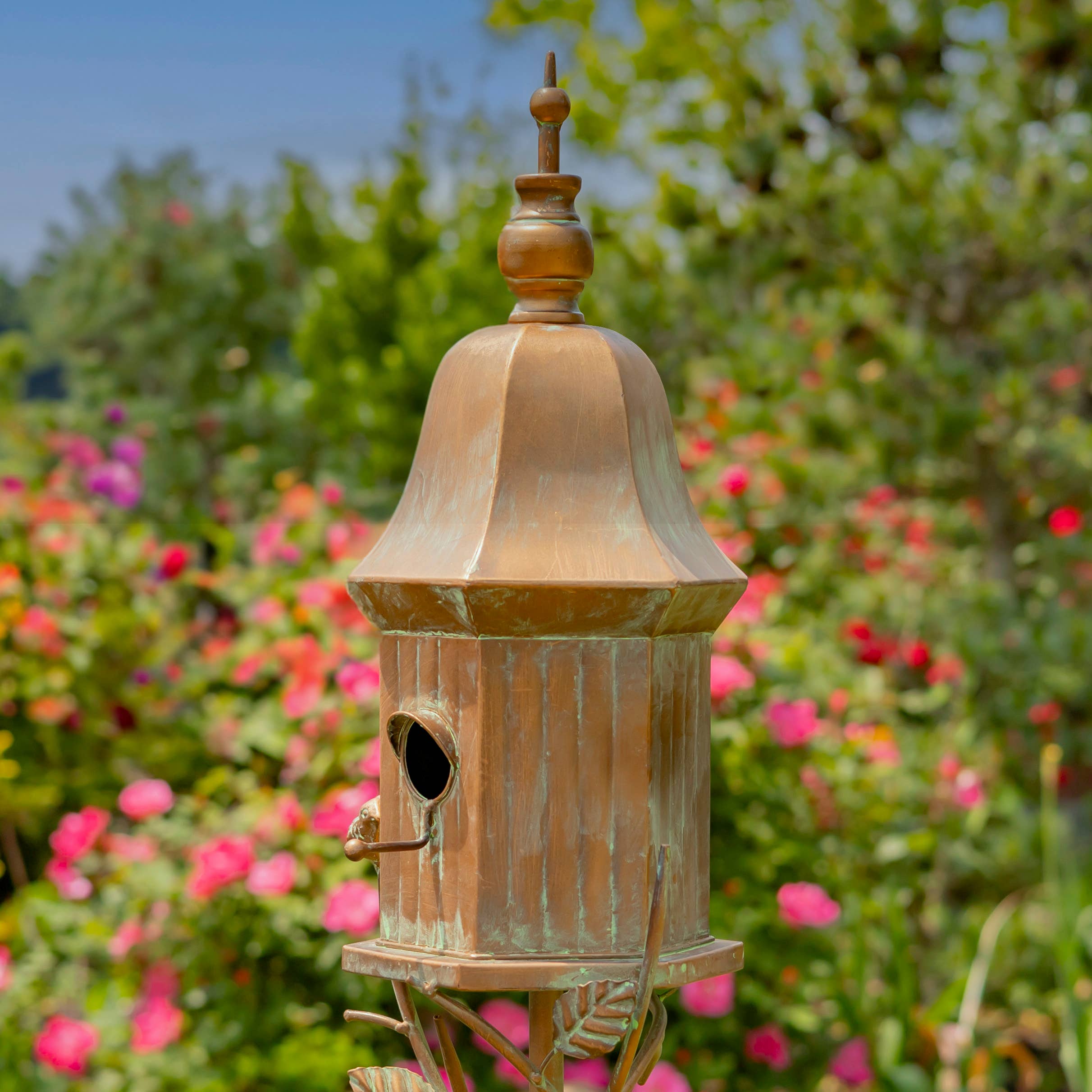 Zaer Ltd. International - Wholesale Bird House - 6" Tall Iron Birdhouse Stake "Victoria"- 2 Color Options 10