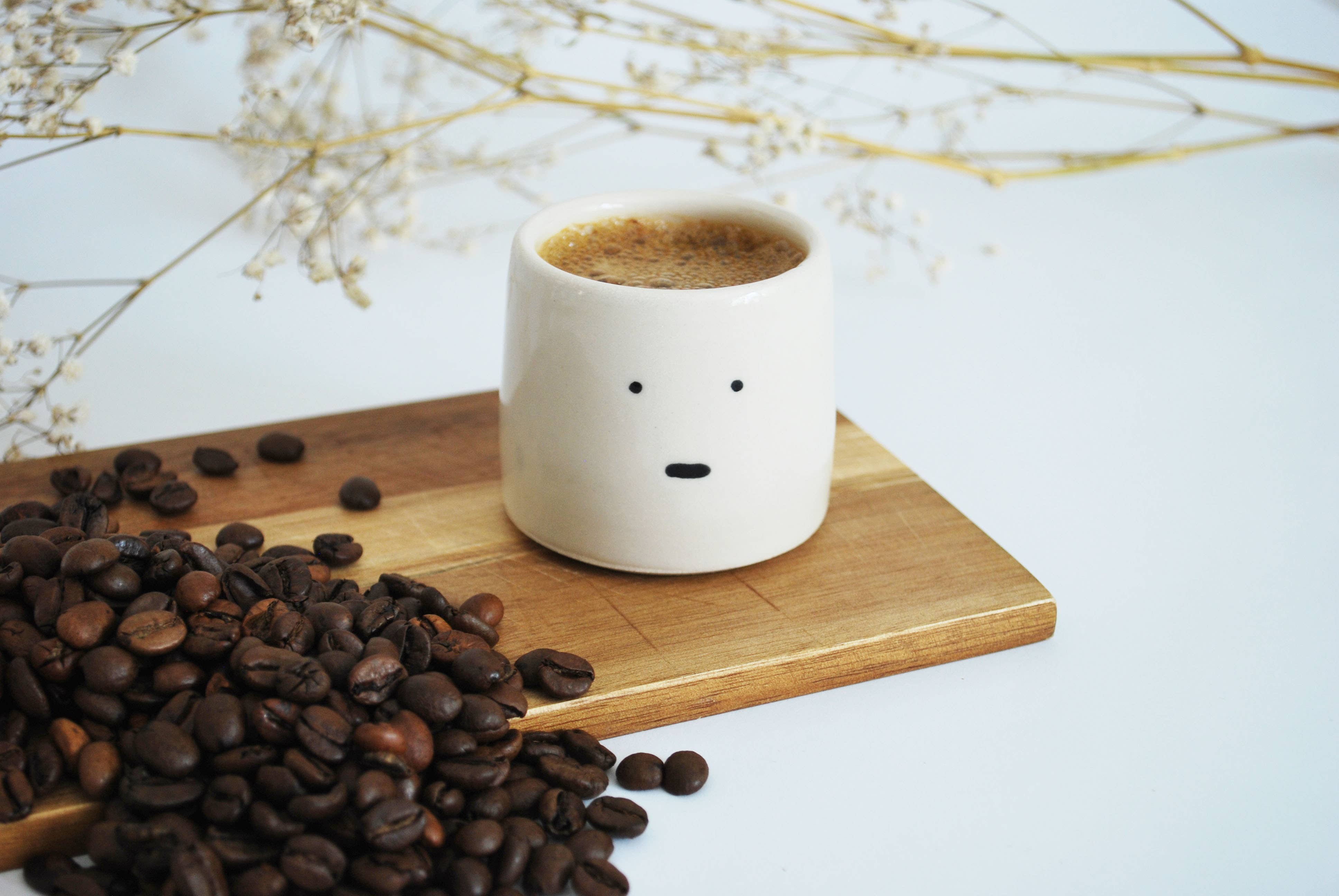 Modern Pottery Shop - Wholesale Coffee/Tea Cup - Espresso Cup - "Meh" Design, Handmade Ceramic