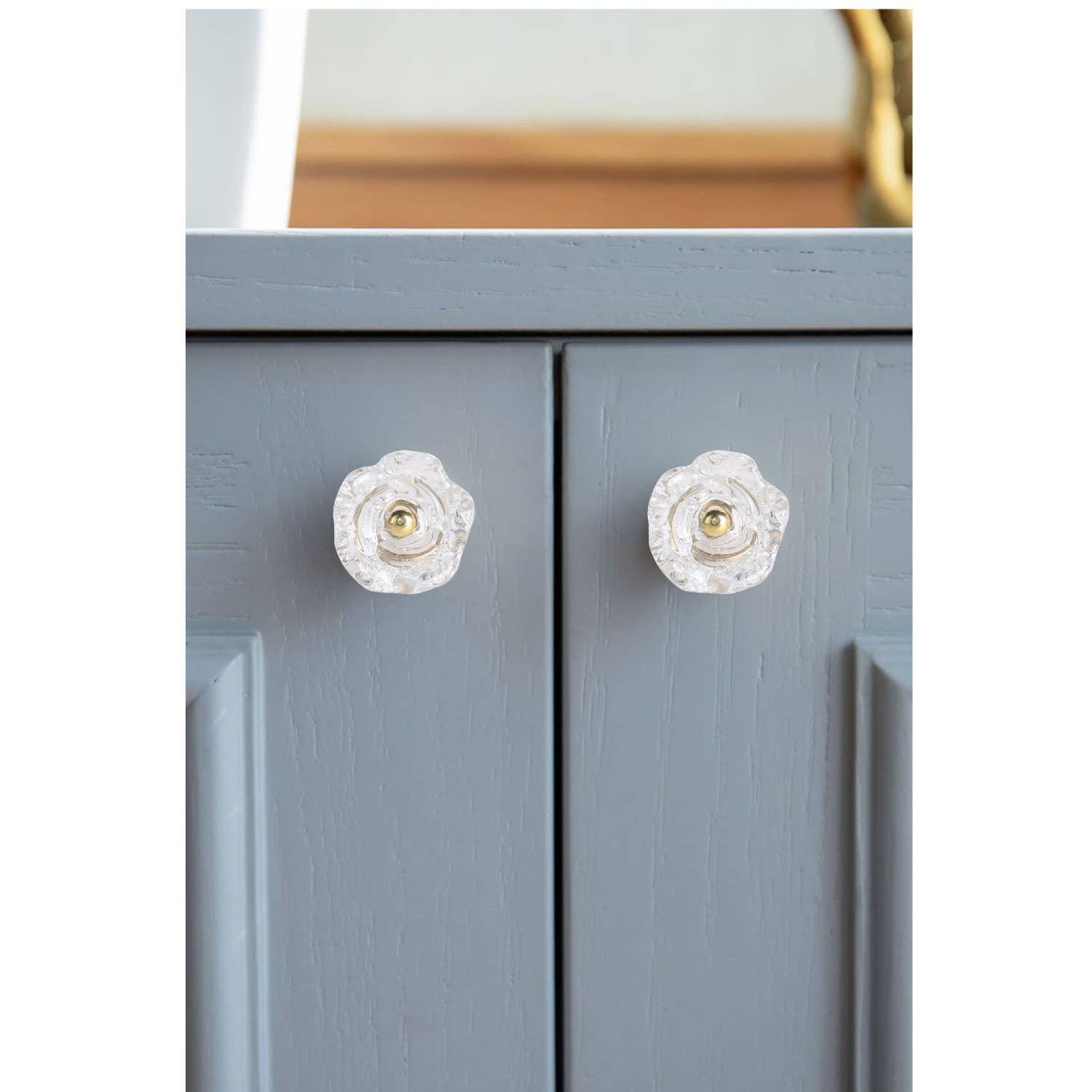 Perilla Home - Wholesale Knob/Pull - Set of Six Transparent Rose Glass  Knobs1