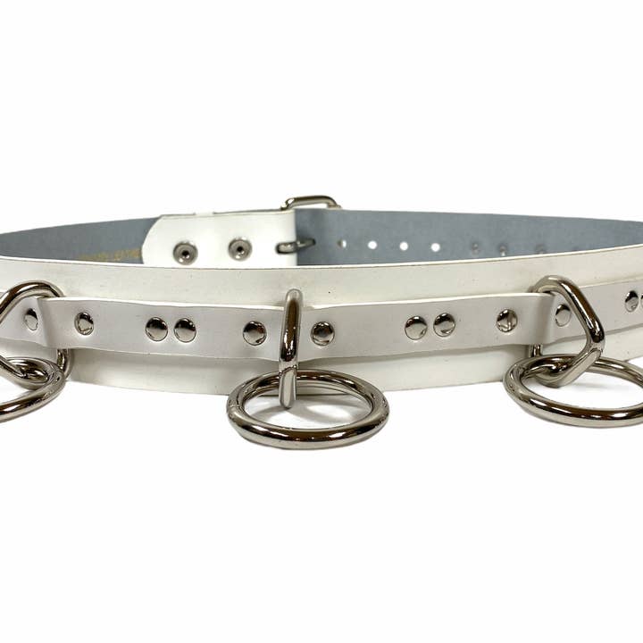 BT562VG-WHT VEGAN GROTE O-RING GEBONDEN RIEM voor wholesale door Funk Plus