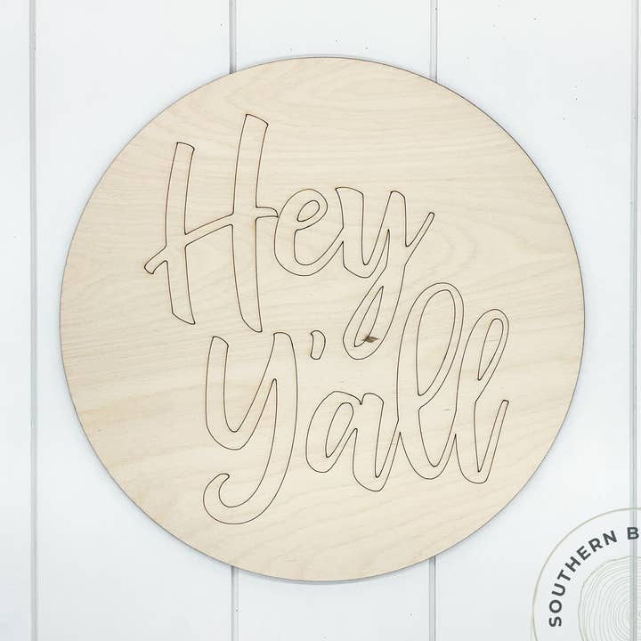 Vuoto rotondo inciso «Hey Y'all» per la vendita all'ingrosso da parte di Southern Birch Company