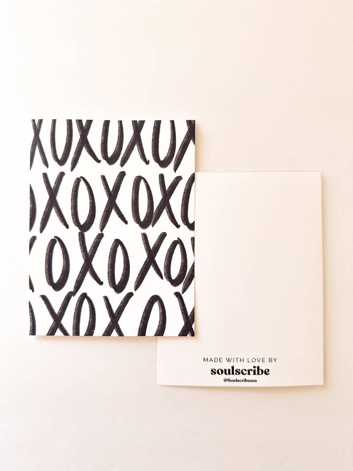 Valentine's Day Card Love Me Like XO Black for wholesale by Soulscribe