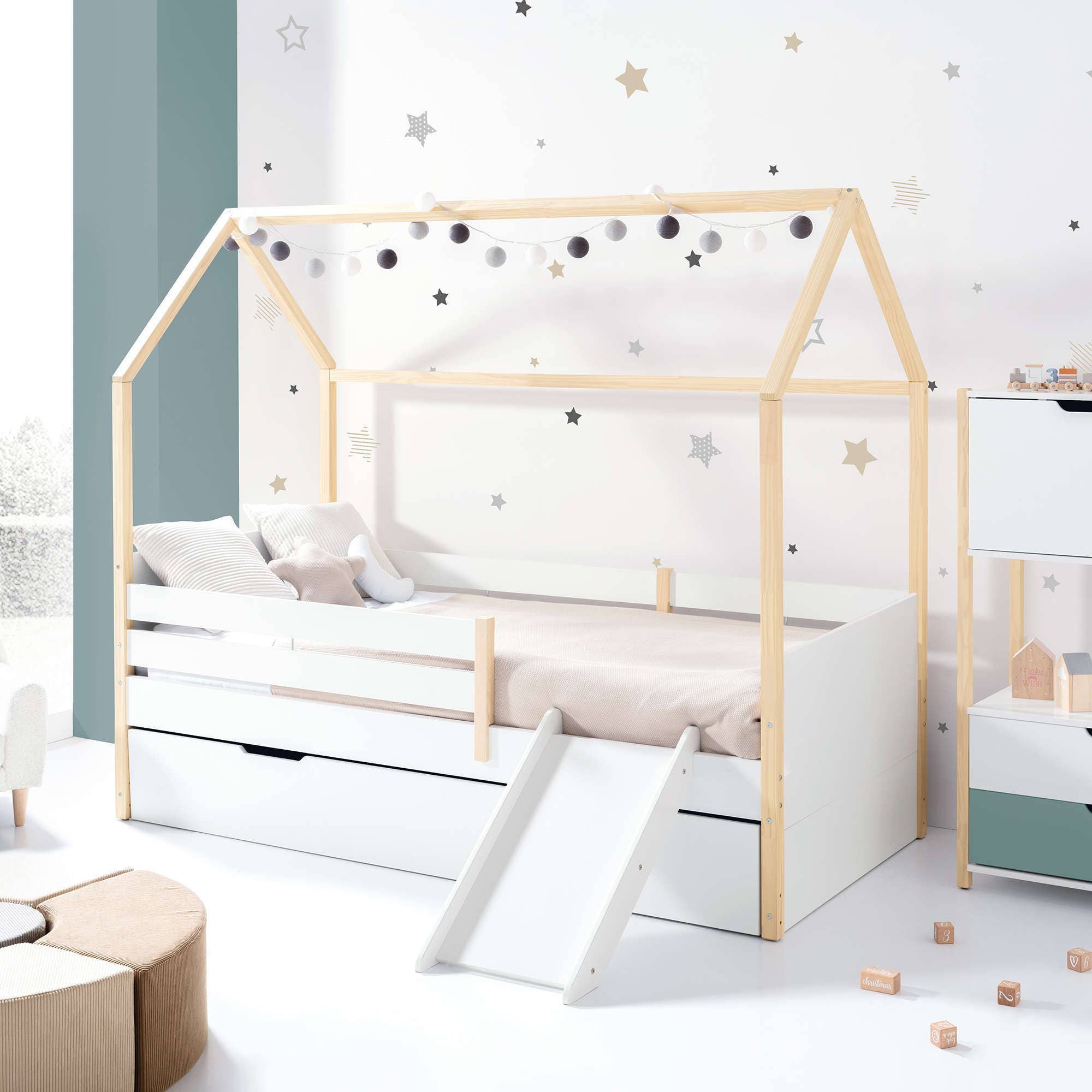 Alondra Baby - Wholesale Bed - Kids & Baby - Montessori bed 90x200 cm with drawer/trundle bed in wood · Sogni XL NB200015