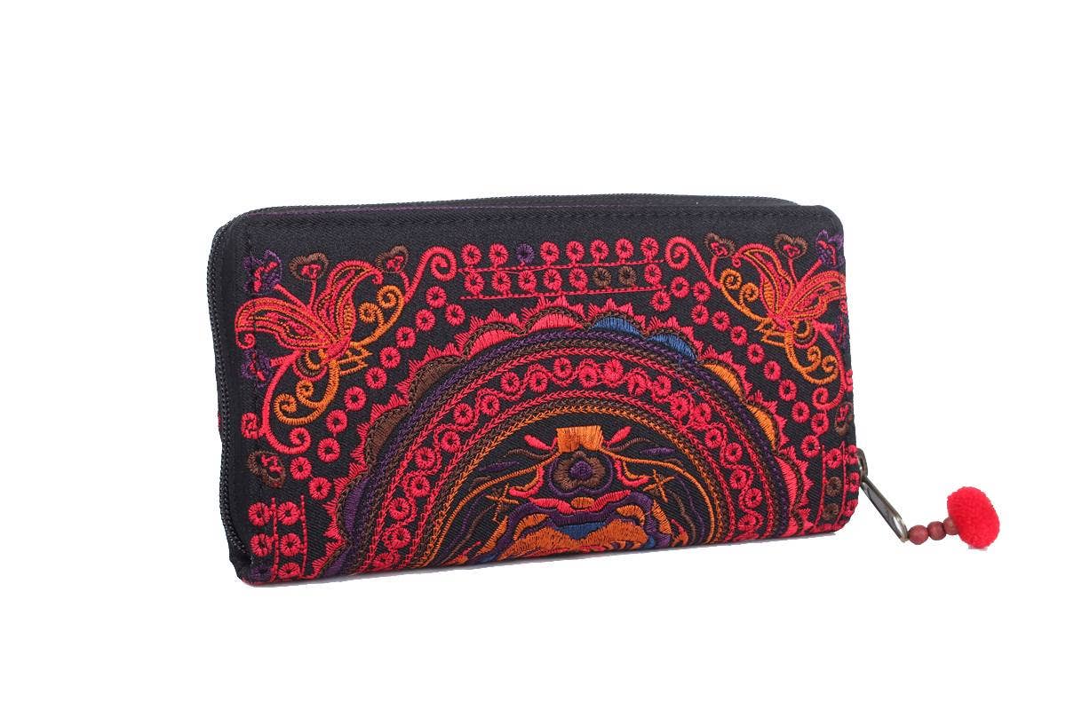 Lumily - Vente Portefeuille – femme - Portefeuille brodé en forme de papillon | Édition limitée - Thaïlande0