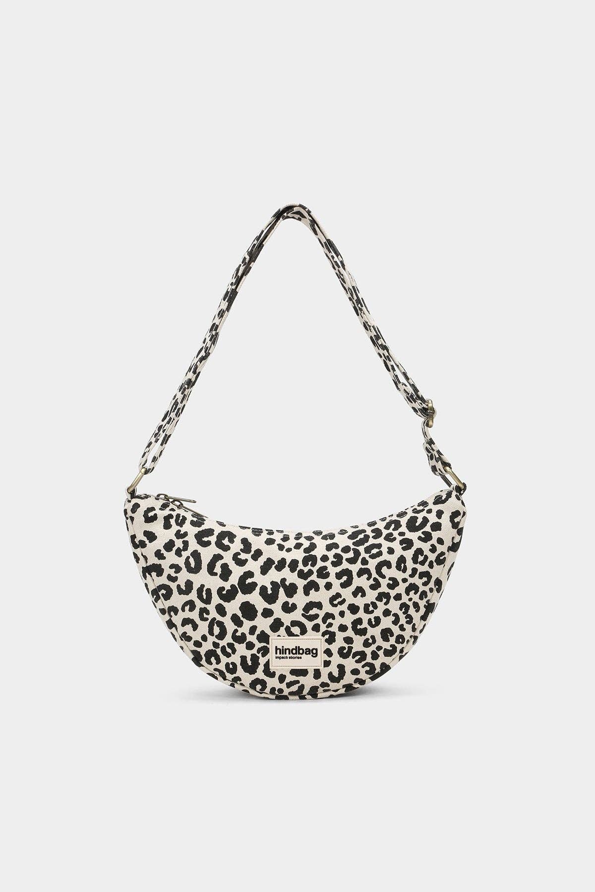 Hindbag - Wholesale Belt Bag - Women's - Andrea Half-Moon Bag Ecru Leopard1