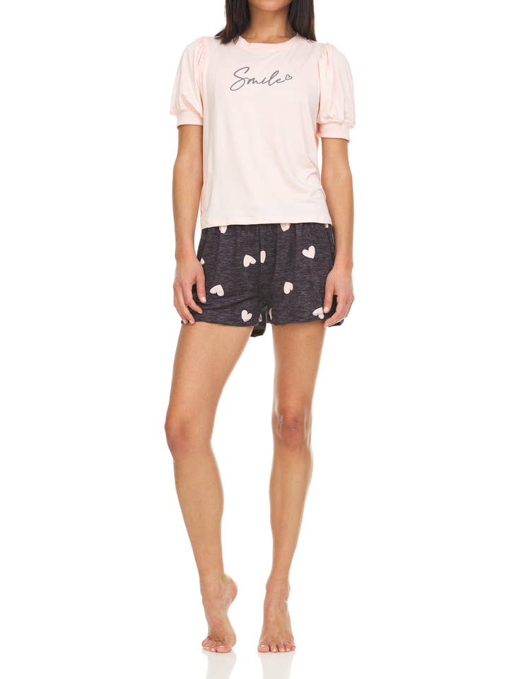 René Rofé - Wholesale Sleepwear Set - Women's - Homeboy Short Pajama Set T0674