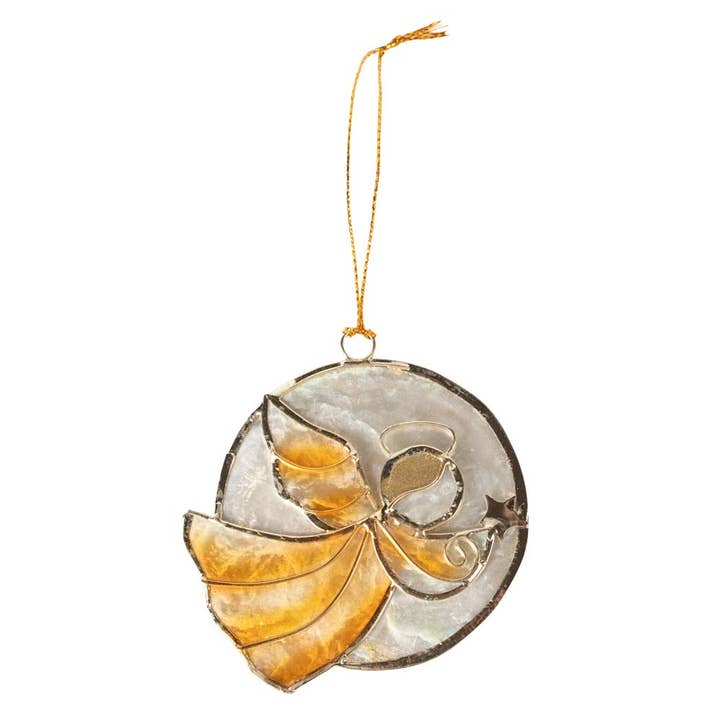 Ten Thousand Villages - Wholesale Ornament - * Golden Angel Capiz Ornament