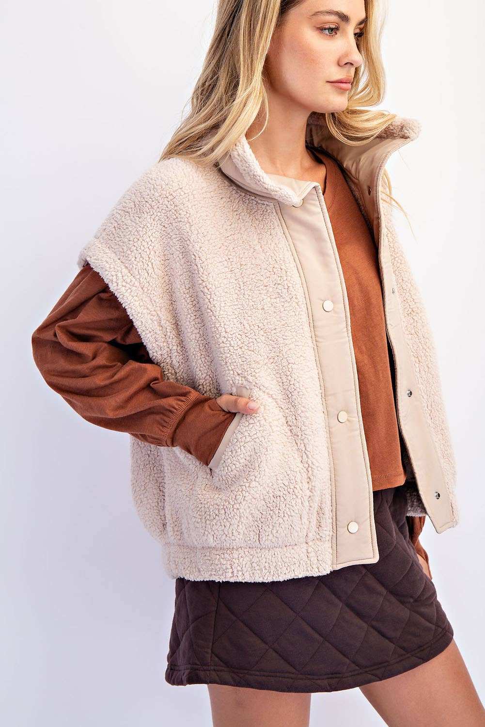 Rae Mode - Wholesale Athletic Jacket - Women's - OVERSIZED MICRO SHERPA VEST6