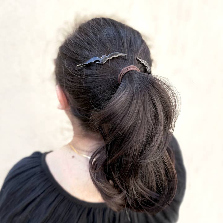 New Heights Studio - Wholesale Hair Clip - Women's - "Batty" Halloween Bat Hair Accessory & Hair Clips (Set Of 2)2