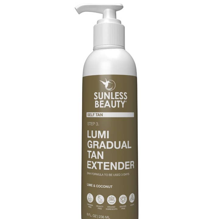 8 oz. LUMI ORGANIC ANTI-AGING GRADUAL TANNER LOTION for wholesale by Sunless Beauty