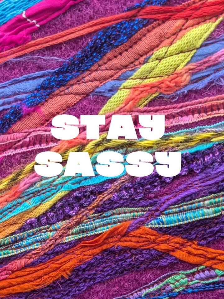 Carte de vœux - Restez impertinent pour la vente par Megan Crook Textiles