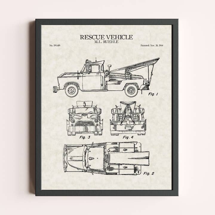 Abschleppwagen 1964 Patentdruck für den Großhandel von Damon D Chan