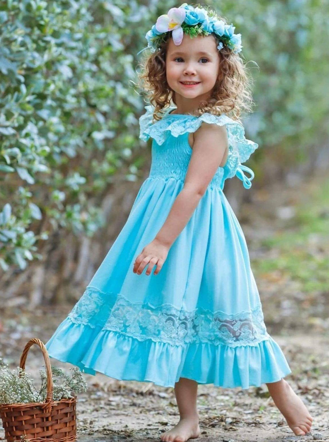 Mia Belle Girls • Wholesale - Venta al por mayor Vestido - Niños - Vestido largo pastel de encaje y volantes6