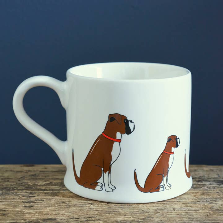 Sweet William Designs - Wholesale Coffee Mug - Mischievous Mutts Dog Mug - Boxer