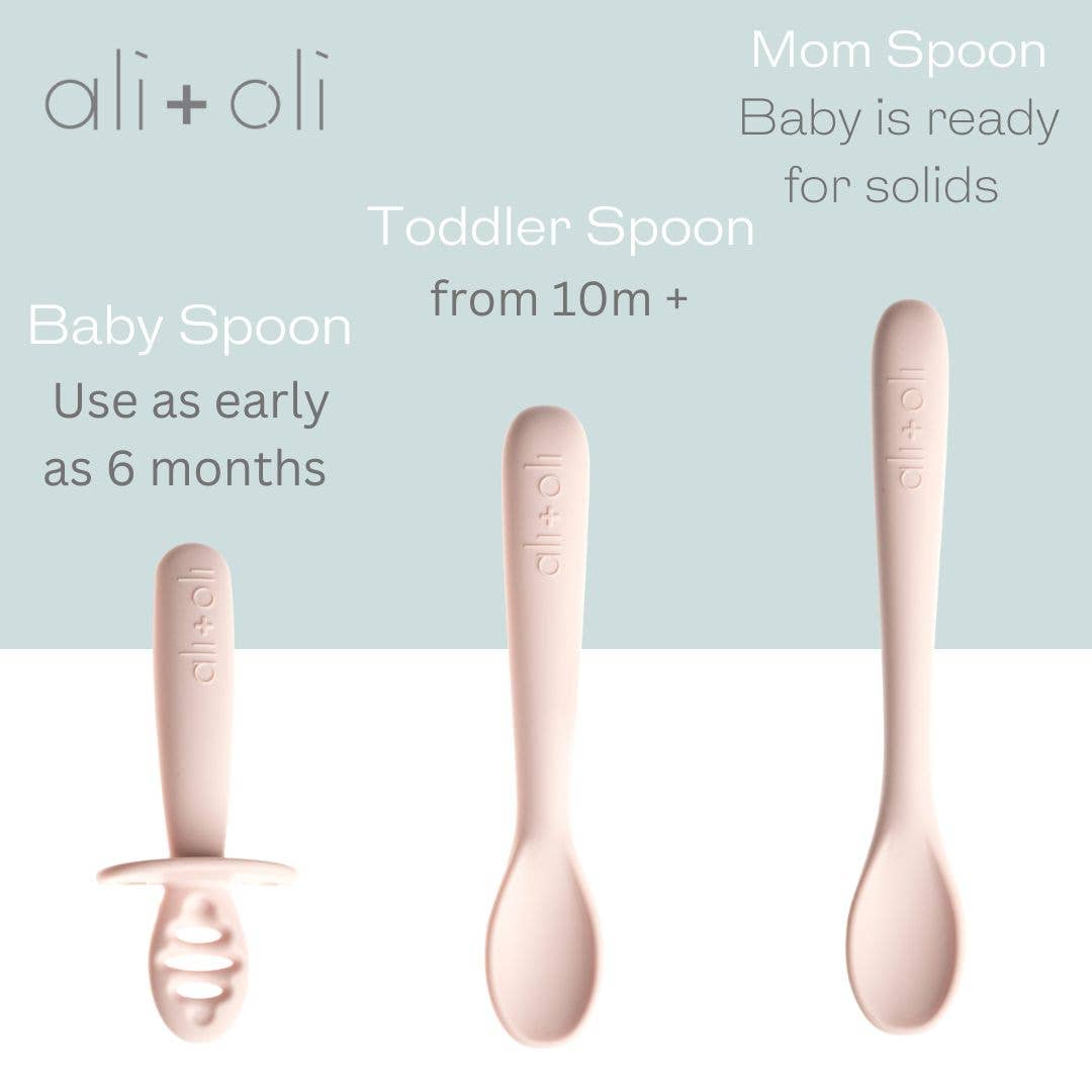 Ali+Oli - Wholesale Flatware Set - Kids & Baby - Ali+Oli (3-pc) Multi Stage Spoon Set for Baby (Blush) 6m+2