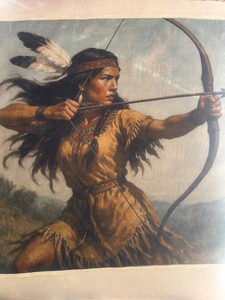 Native Tribal Woman Portrait Laser Patches 15x15 Inch for wholesale by Kaantha karma