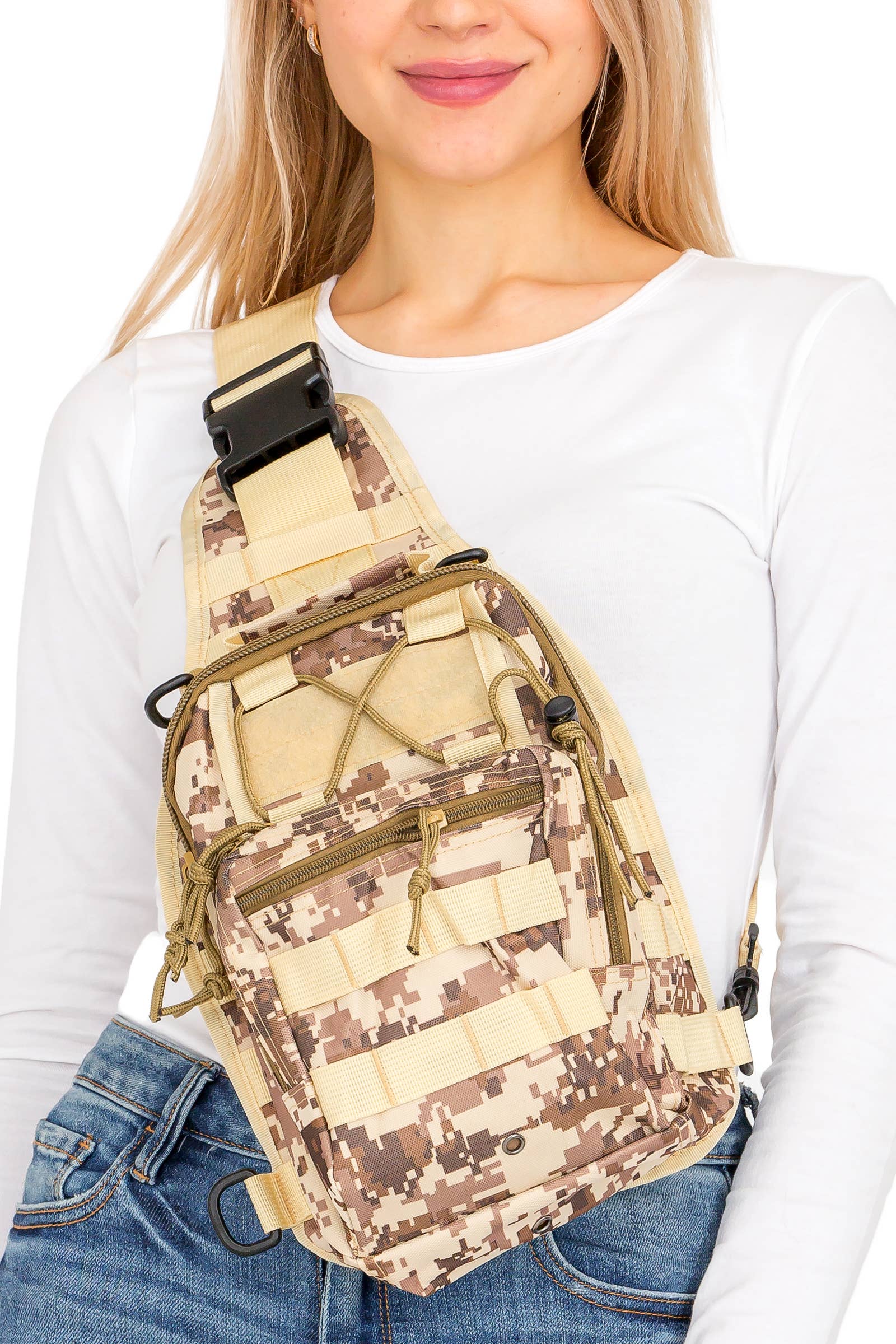 Cap Zone - Venta al por mayor Bolsos bandolera - Unisex - Bolso de Bandolera Táctico de Alta Resistencia con Camuflaje Digital1