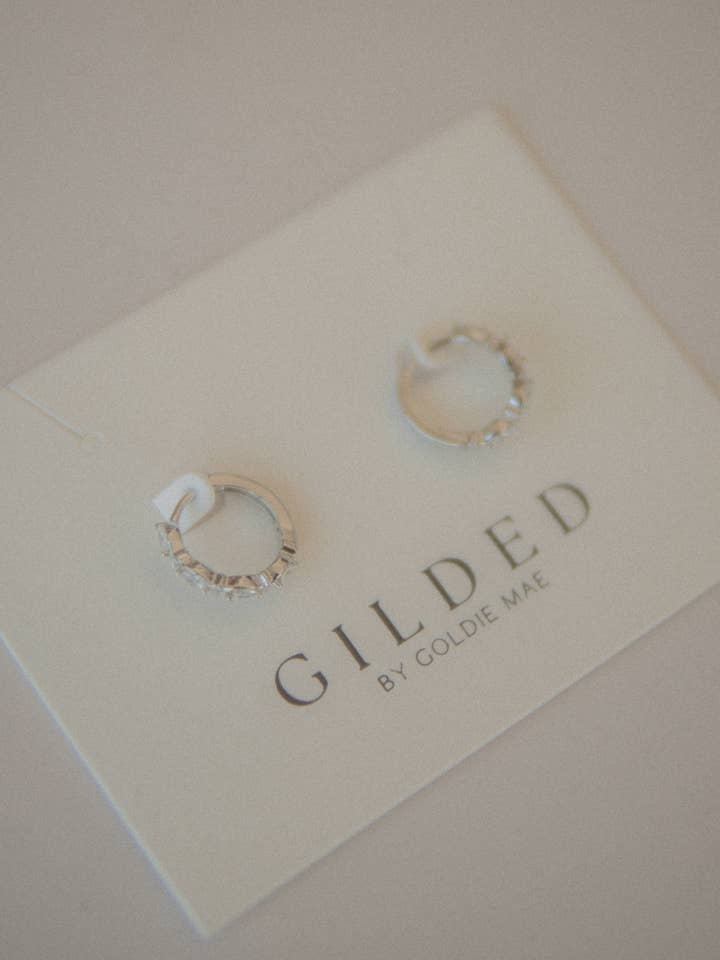 Dainty Crystal Huggies for wholesale by Goldie Mae Co