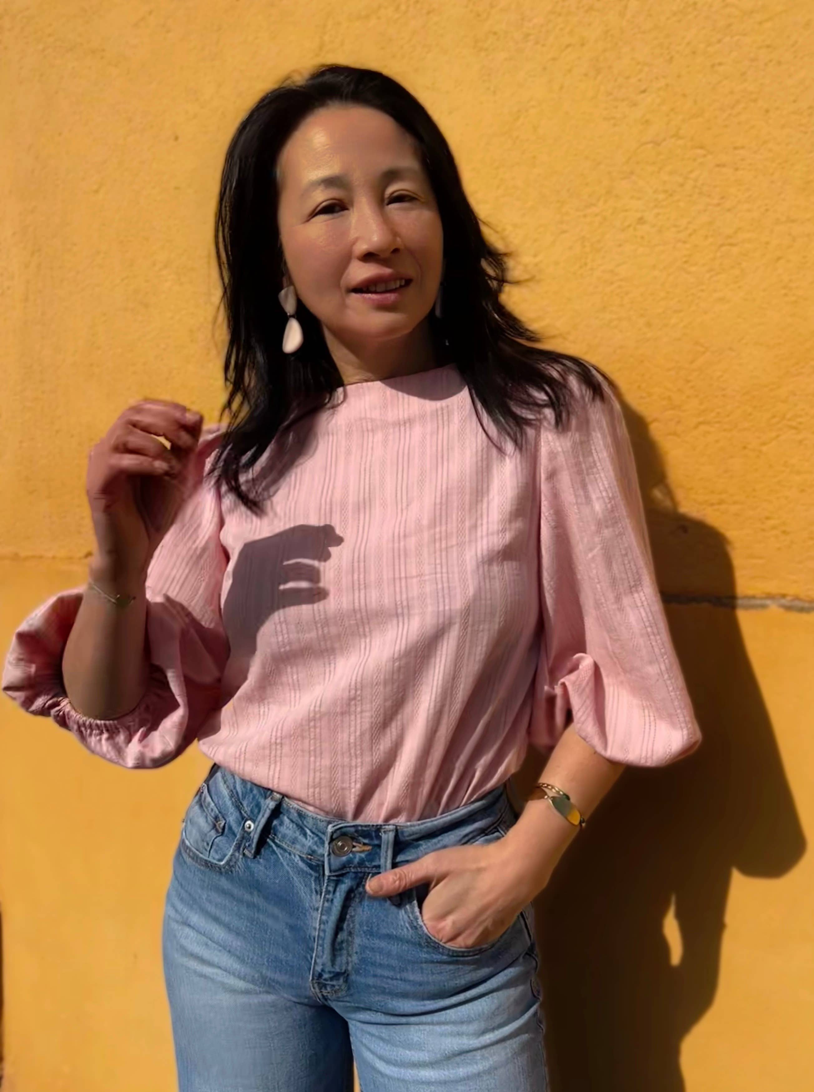 MY DRESS MADE - Wholesale Blouse - Women's - IRIS embroidered fabric in powder pink - 100% cotton2