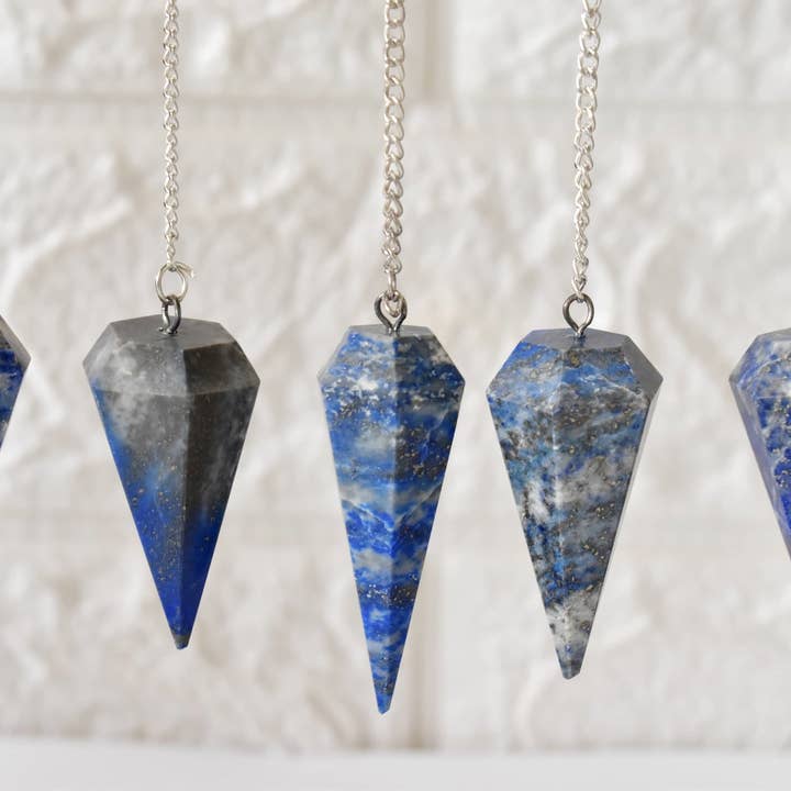 Dowsing Pendulum | Lapis Lazuli | Faceted Crystal Pendulum for wholesale by Soothing Crystals
