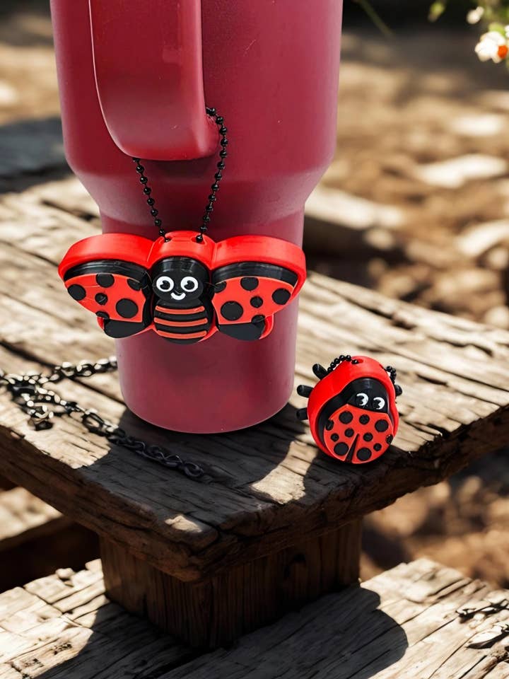 Llavero antiestrés de mariquita impreso en 3D para venta al por mayor de Agape Designs 3D