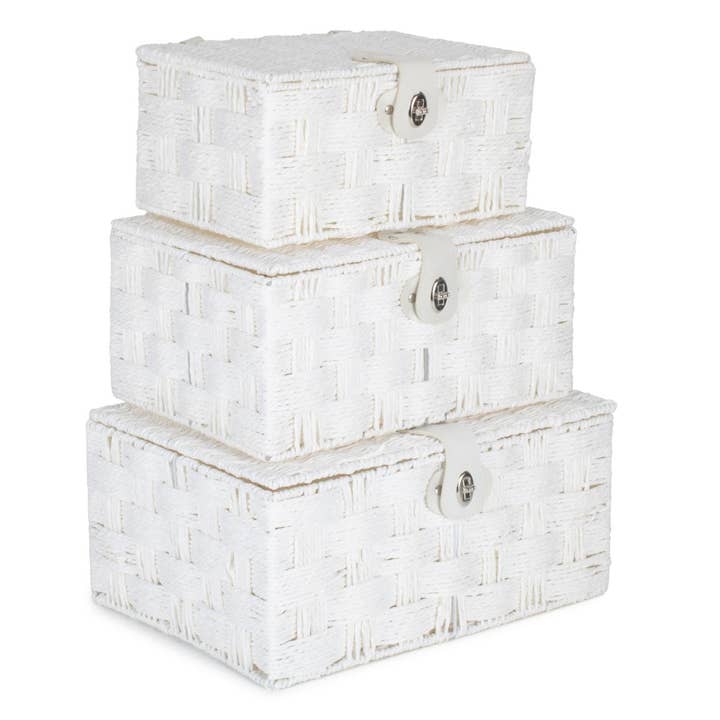 Snoet hvidt papirreb opbevaringskurv for engroshandel hos Red Hamper