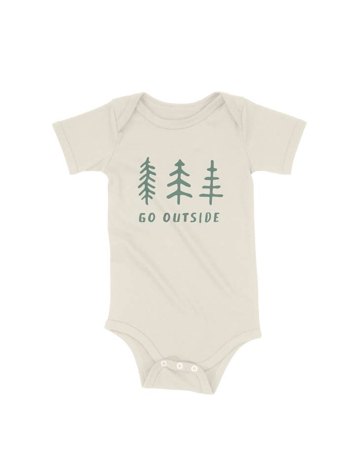 Go Outside Tree Trio Baby Onesie for wholesale by Buffalo Mountain Print + Supply