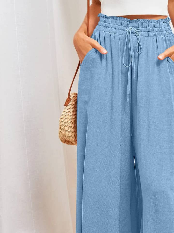 Ladies High Waist Wide Leg Daily Pants BL0121 for wholesale by Sweetkama