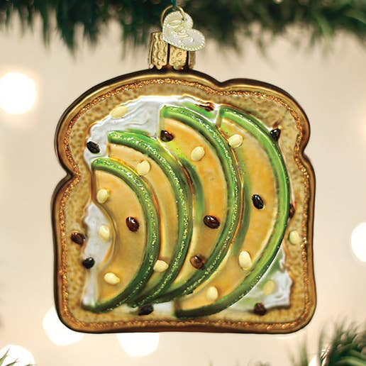 Avocado Toast Ornament for wholesale by Old World Christmas