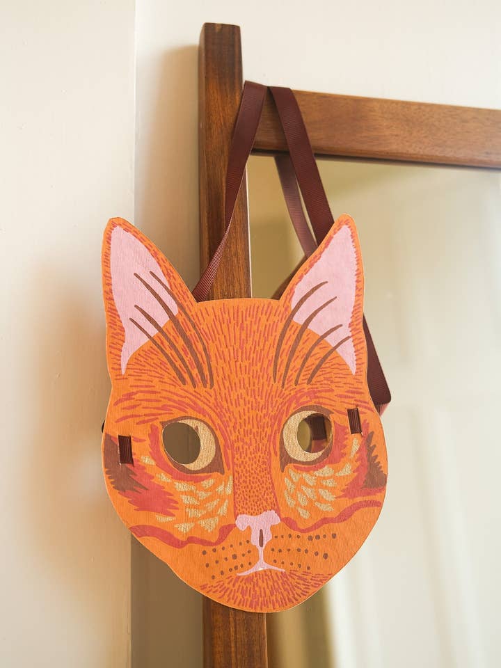 CAT MASK GREETING CARD for wholesale by East End Press