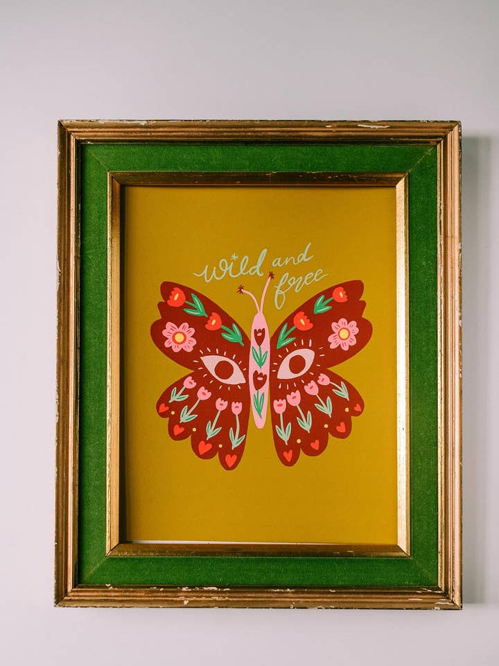 Wild and Free Butterfly 8x10" Art Print for wholesale by Bouquet of Joy