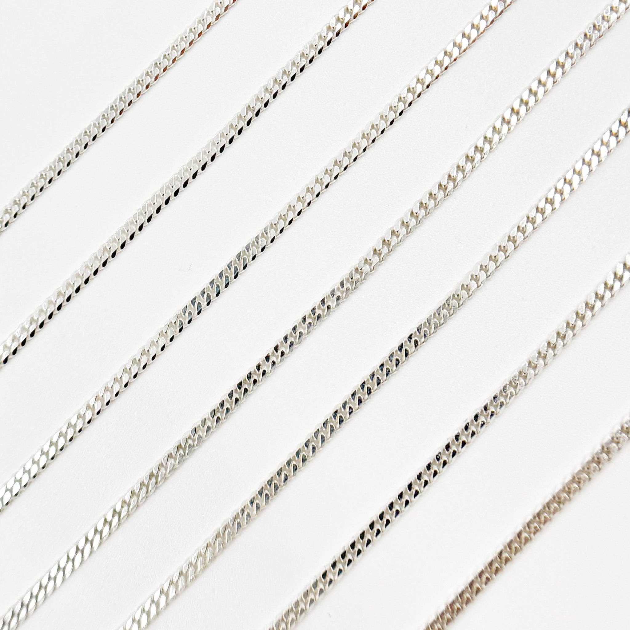 Jewels & Chains – Engroshandel Led/kæde halskæde – X11SS. Sterlingsølv 2mm Flad Curb Kæde4