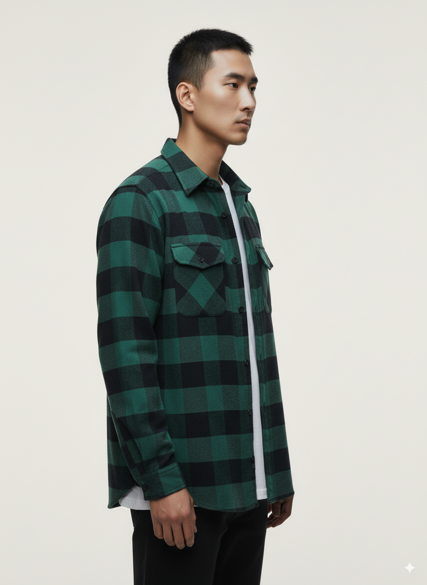 Flannel Long Sleeve Buffalo Plaid Shirt  for wholesale on Faire4