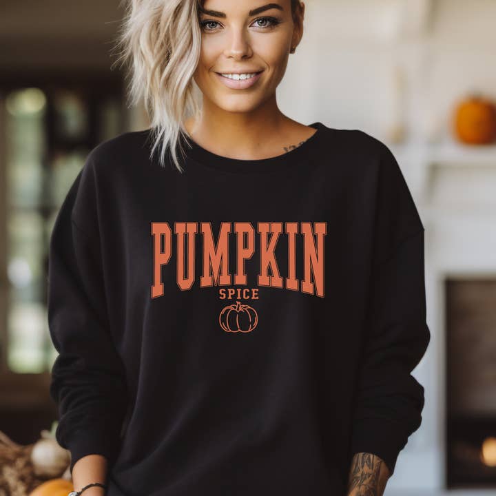 Fall Sweatshirt Pumpkin Spice Coffee Sweatshirt Crewneck for wholesale by P E T I T R U E