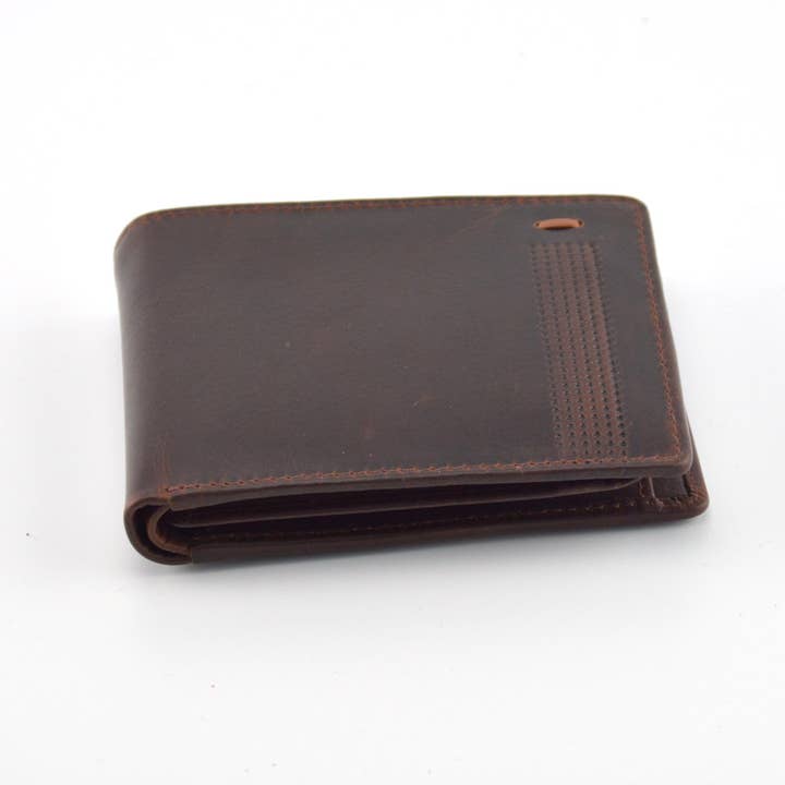 Exclusive Art Inc - Vente Portefeuille – homme - Portefeuille en cuir vintage//Cuir de vache à traction marron1