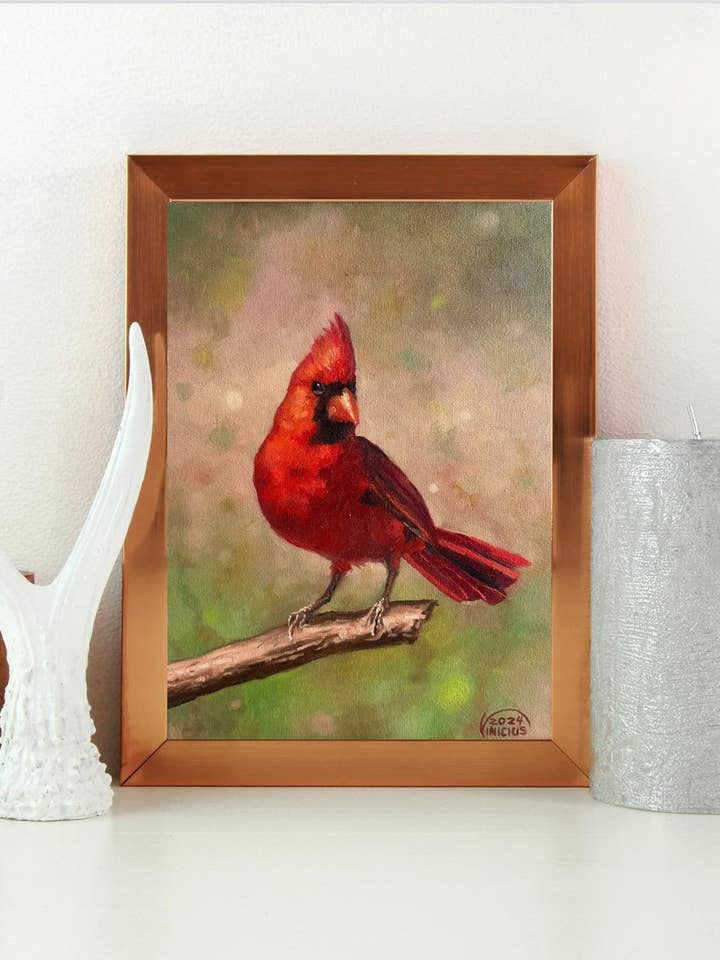 Red Cardinal Art print for wholesale by Vinicius Art